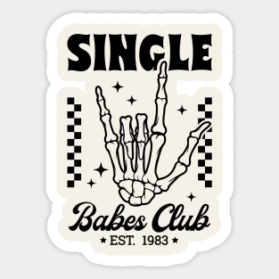 Single Babes Club Skeleton Sticker